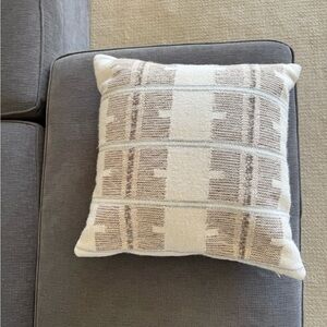 Modern Cream and Tan Throw Pillow perfect condition sold out online